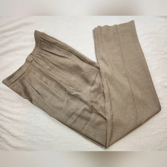 Vintage VIRGO II Lightweight Pantsuit Brown and Tan Houndstooth Size 8 - Picture 6 of 10